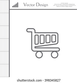 Vector shopping cart line icon