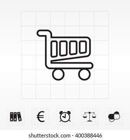 Vector shopping cart line icon
