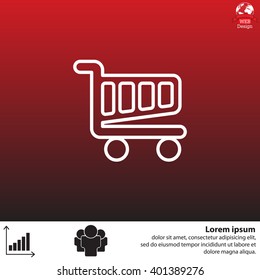 Vector shopping cart line icon