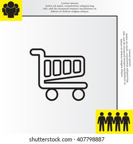 Vector shopping cart line icon