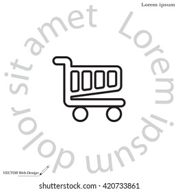 Vector shopping cart line icon