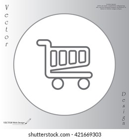 Vector shopping cart line icon