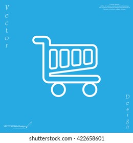Vector shopping cart line icon