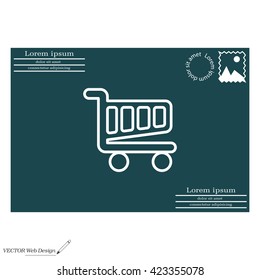 Vector shopping cart line icon