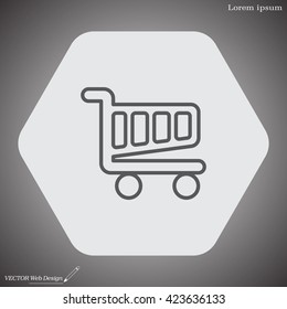 Vector shopping cart line icon