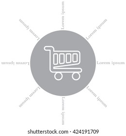 Vector shopping cart line icon