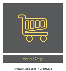 Vector shopping cart line icon