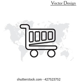 Vector shopping cart line icon