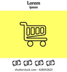 Vector shopping cart line icon
