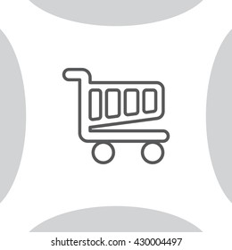 Vector shopping cart line icon