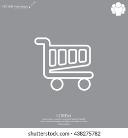 Vector shopping cart line icon