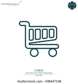 Vector shopping cart line icon