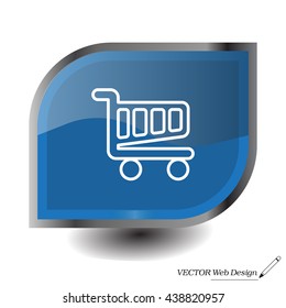 Vector shopping cart line icon