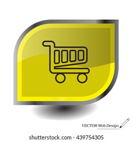 Vector shopping cart line icon