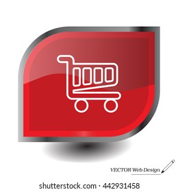 Vector shopping cart line icon