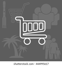 Vector shopping cart line icon