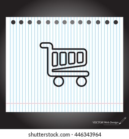 Vector shopping cart line icon