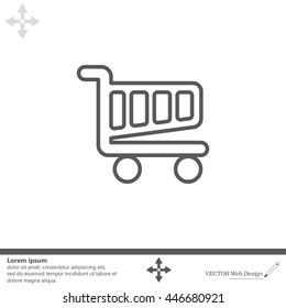 Vector shopping cart line icon