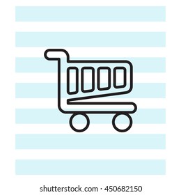 Vector shopping cart line icon