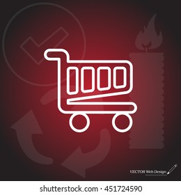 Vector shopping cart line icon