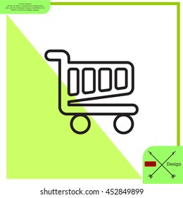 Vector shopping cart line icon