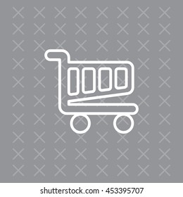 Vector shopping cart line icon