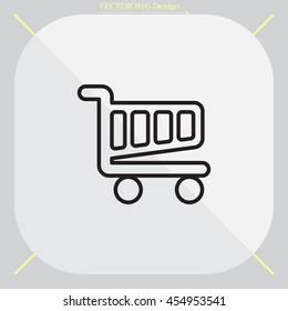 Vector shopping cart line icon