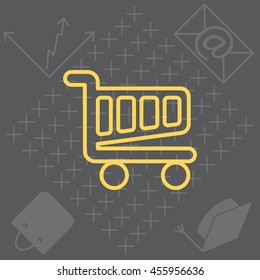 Vector shopping cart line icon