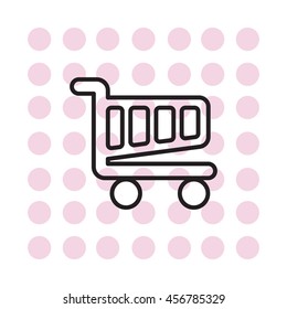 Vector shopping cart line icon