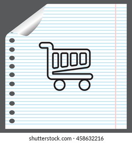 Vector shopping cart line icon