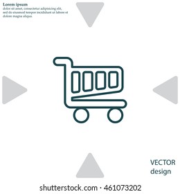 Vector shopping cart line icon