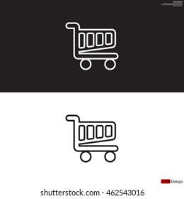 Vector shopping cart line icon