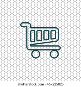 Vector shopping cart line icon