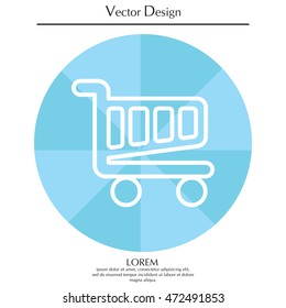 Vector shopping cart line icon