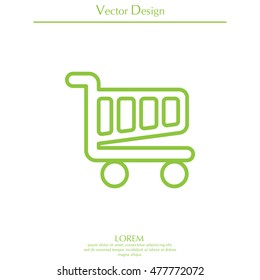 Vector shopping cart line icon