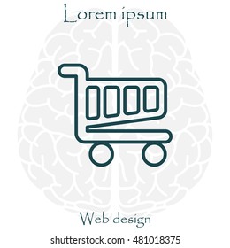 Vector shopping cart line icon