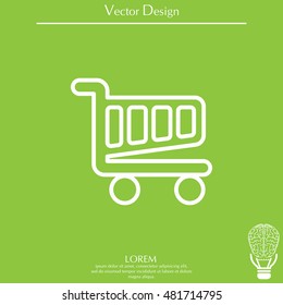 Vector shopping cart line icon