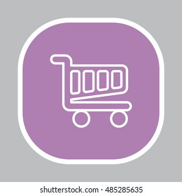 Vector shopping cart line icon