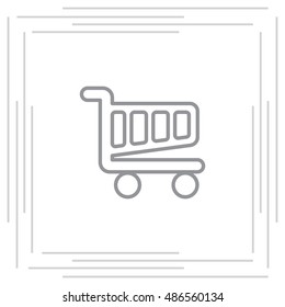 Vector shopping cart line icon