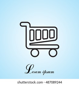 Vector shopping cart line icon