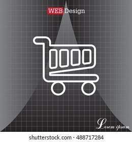 Vector shopping cart line icon