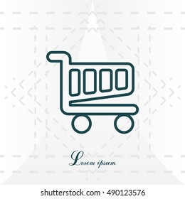 Vector shopping cart line icon