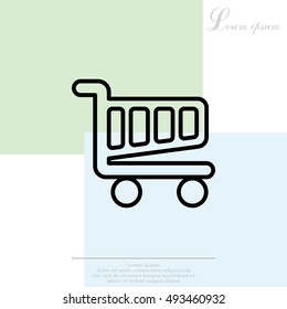 Vector shopping cart line icon