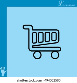 Vector shopping cart line icon