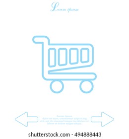 Vector shopping cart line icon