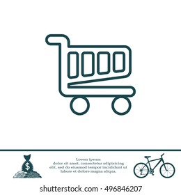 Vector shopping cart line icon