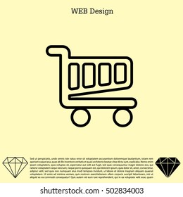 Vector shopping cart line icon