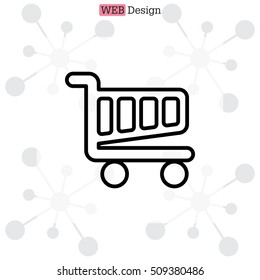 Vector shopping cart line icon