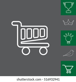 Vector shopping cart line icon