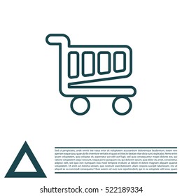 Vector shopping cart line icon